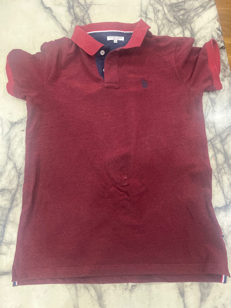 U.S. Polo Assn. Burgundy Polo Shirt | Age 14–15 | Genuine, Excellent Condition
