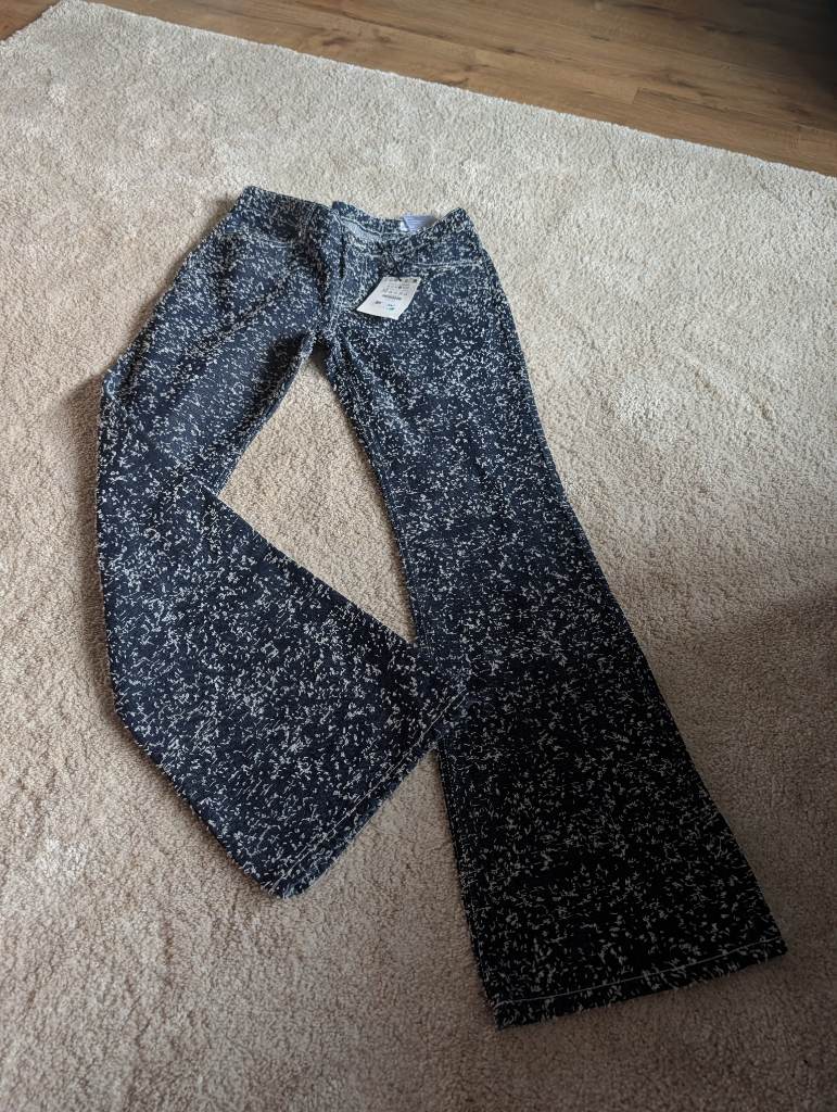 Berksha size 10 new with tags blue white baggy flare jeans