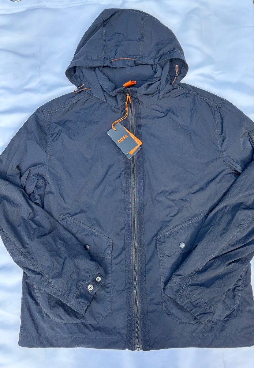 Hugo Boss Men’s Lightweight Hooded Windbreaker Jacket Size 58 XL