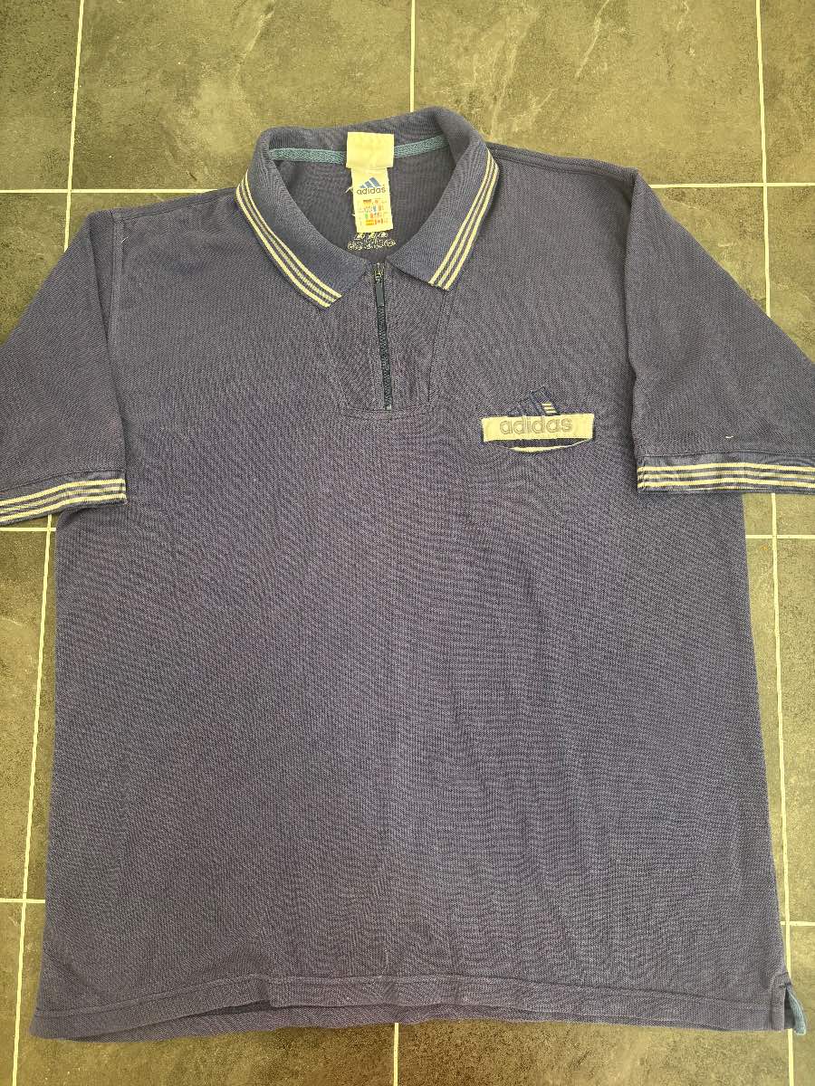 Mens Vintage Adidas Polo Shirt Size Large