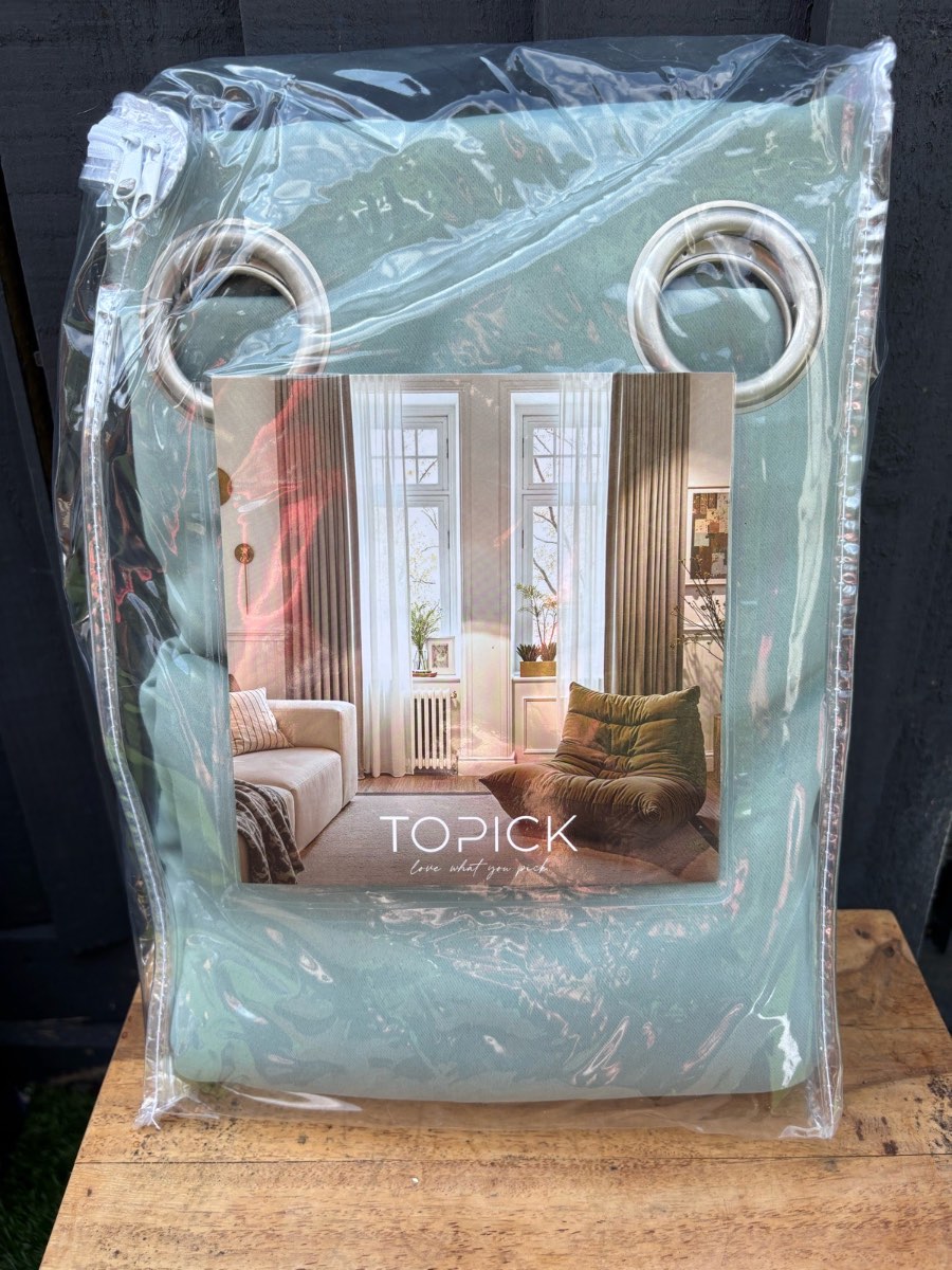 TopPick Sage Green Blackout Curtains Grommet Top Window Drapes Size 117cm x 229cm