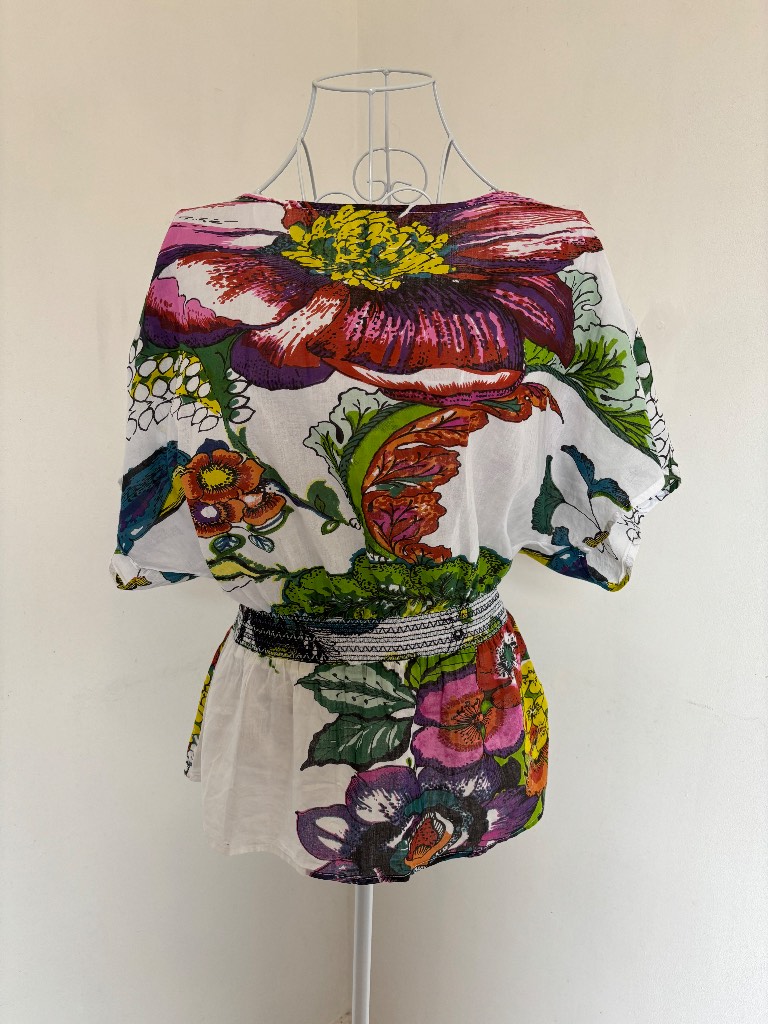 Womens Desigual Short Sleeve Summer Top Size Small