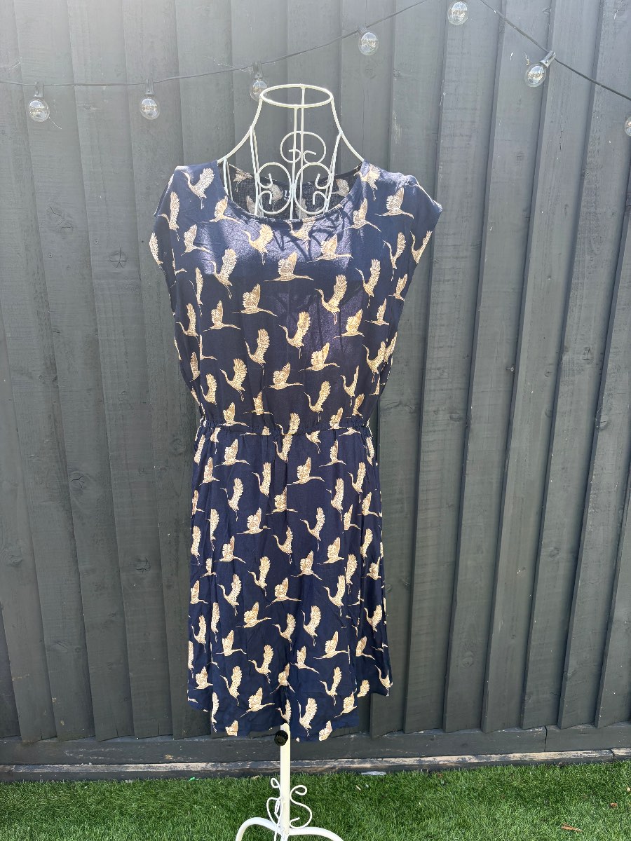Womens Izabel London Bird Print Summer Dress Size 14