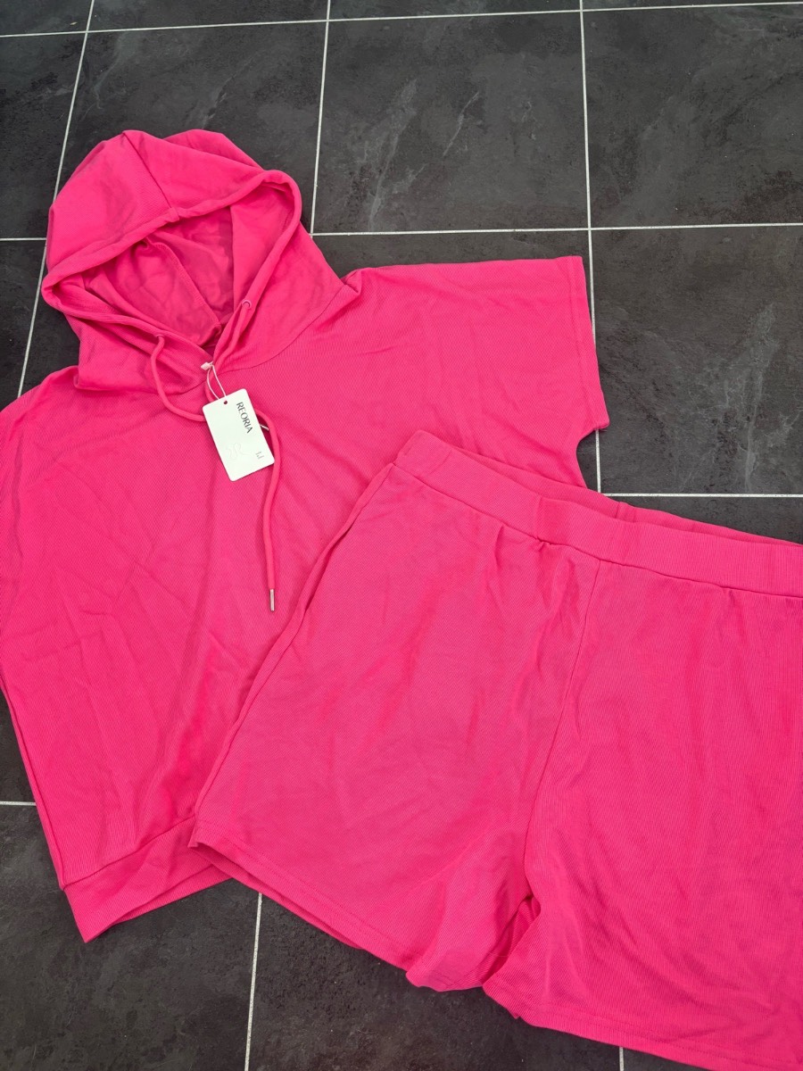 Reoria 2 Piece Hooded T-Shirt And Shorts Set Size XXL