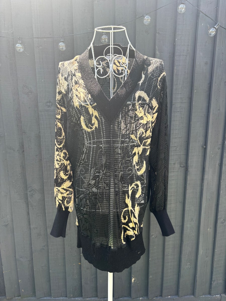 Womens Chesca Sheer Long Sleeve Top Size 12