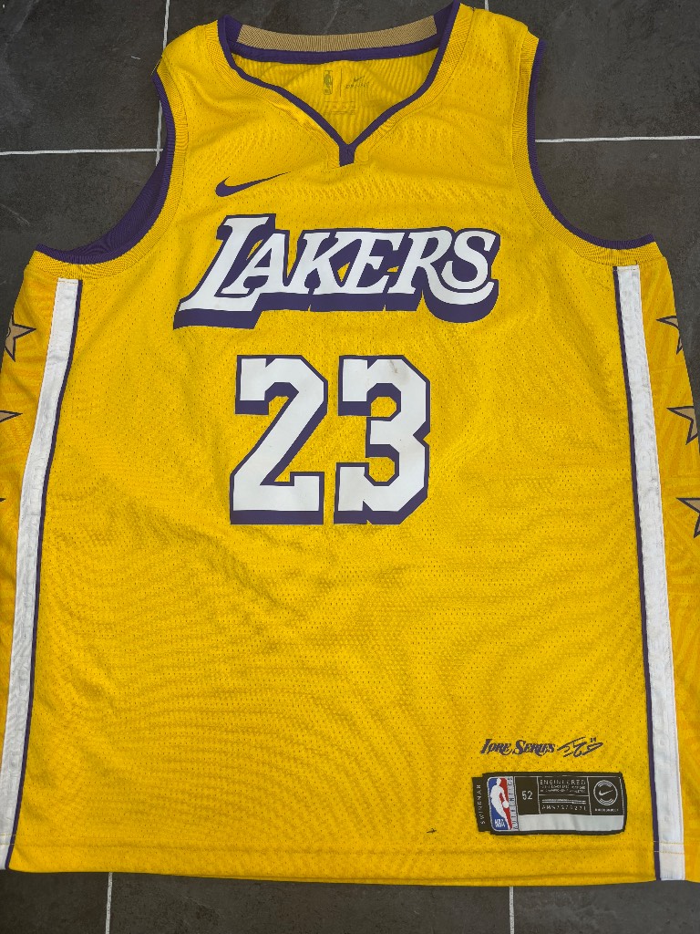 Mens Nike LeBron James #23 LA Lakers Shac Lore City Legends Jersey Size XL NBA