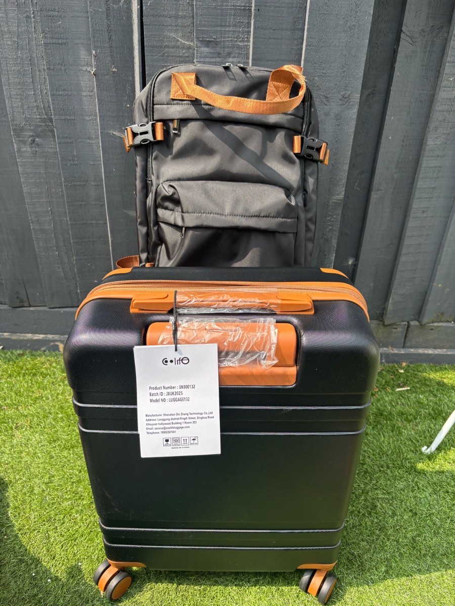 Coolife Cabin Suitcase 55 x 40 x 20 and Cabin Backpack 20L Hand Luggage