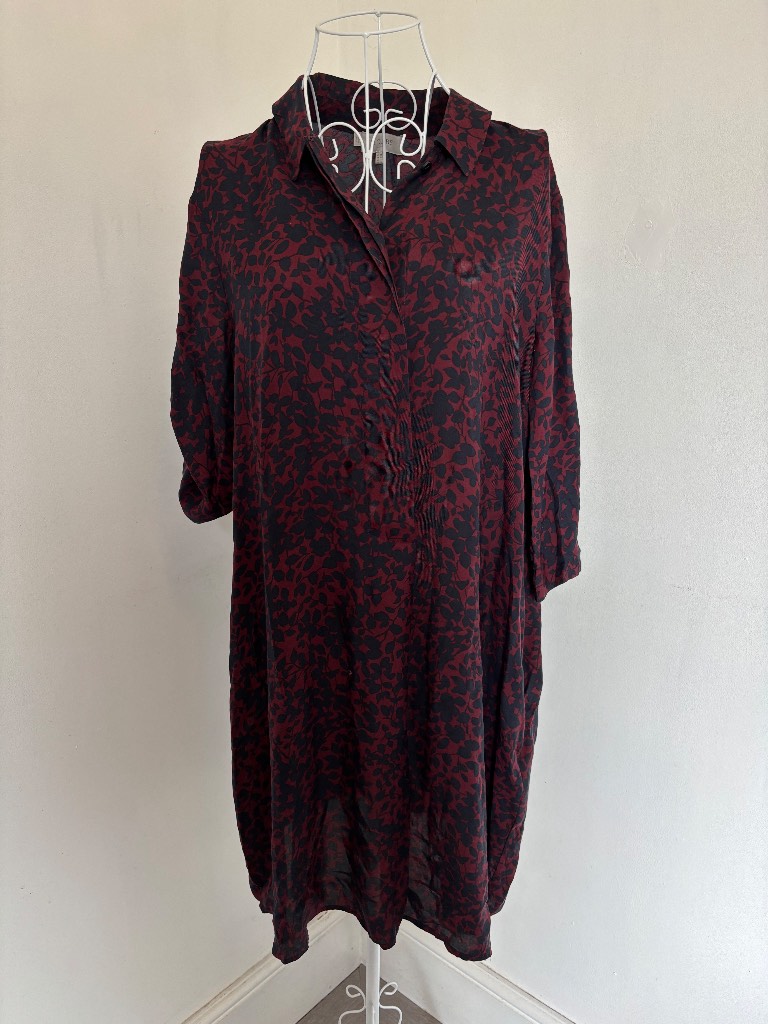 Womens Hobbs London Long Sleeve Shirt Dress Size 14