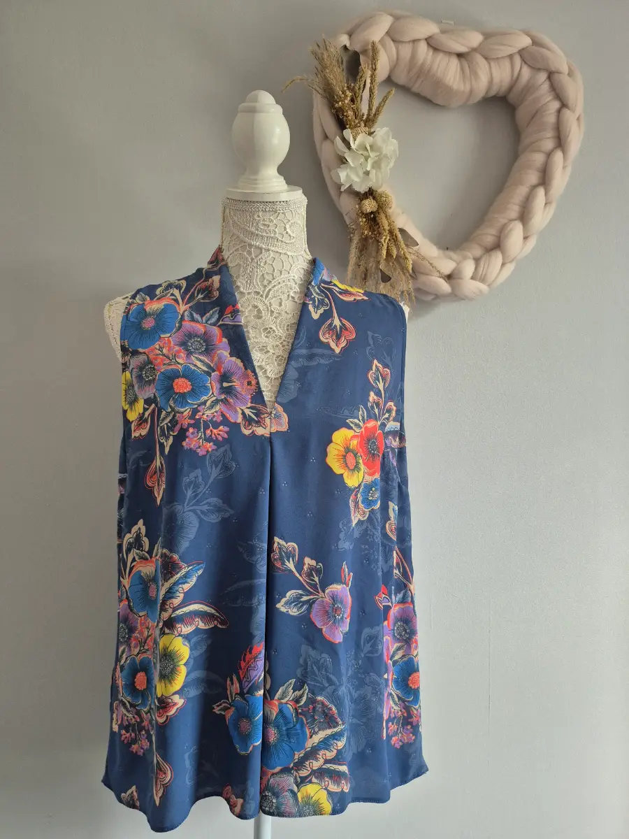 NEXT Size 12 Blue Floral Floaty Top