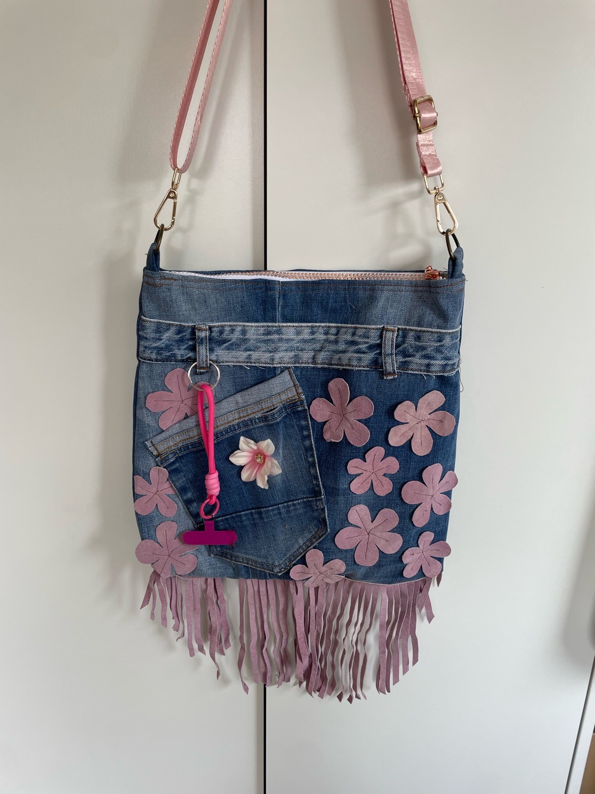 Denim/ suede bag