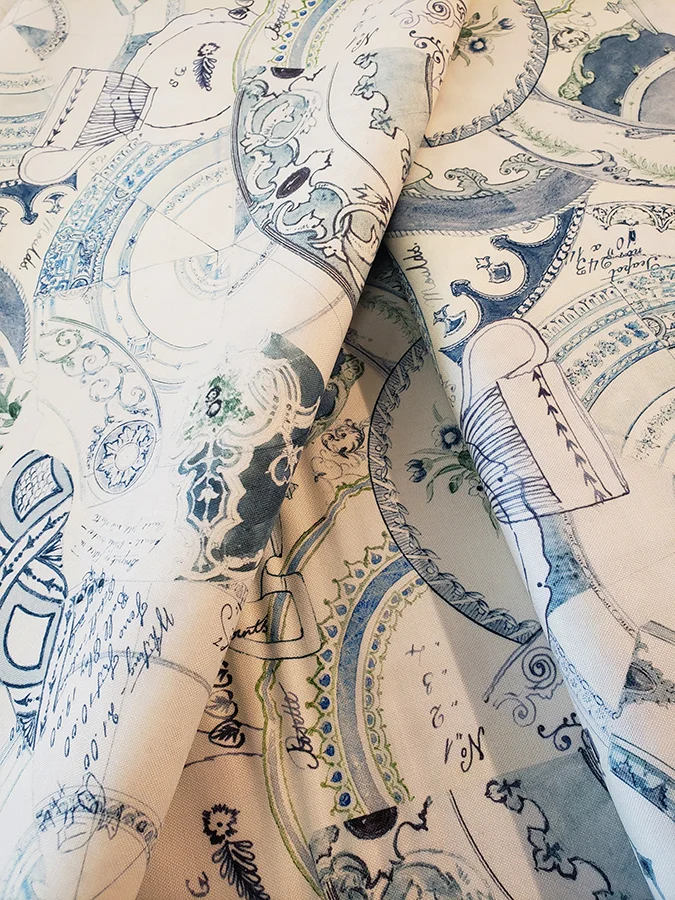 Moda Larking fat quarter, vintage crockery fabric