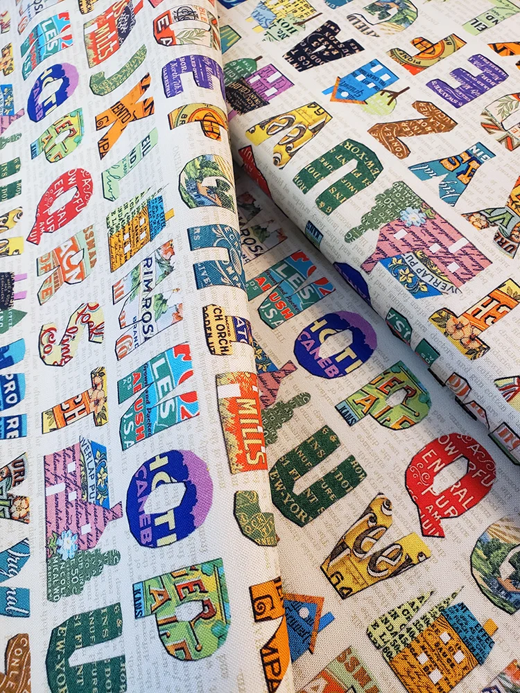 Moda Cathe Holden fat quarter, Paper Hamlet junk journal alphabet, slow stitch fabric