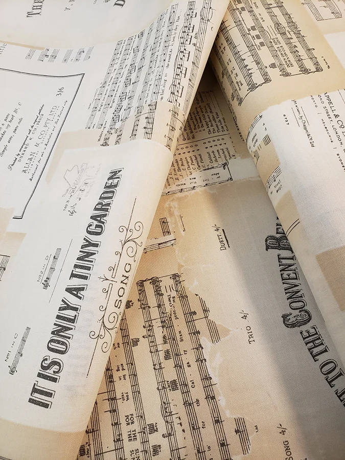 Junk Journal fat quarter - Riley Blake Vintage music sheets