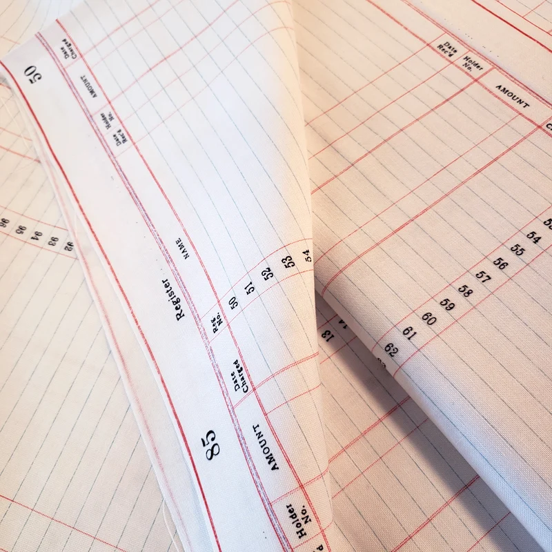 Junk Journal fat quarter, vintage ledger fabric 100% cotton
