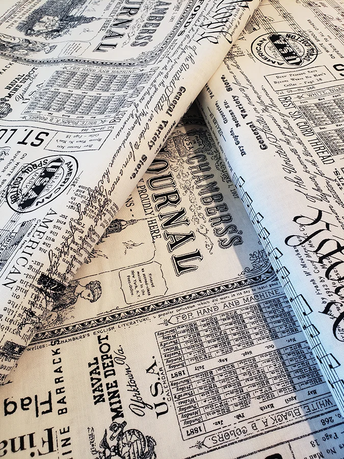 J Wecker Frisch Fat quarter - Sew America vintage adverts & music sheets, junk journal
