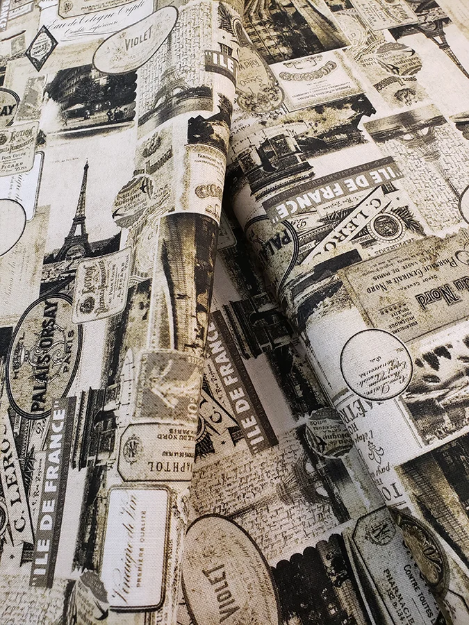 Junk Journal fat quarter - Paris Nights vintage style adverts