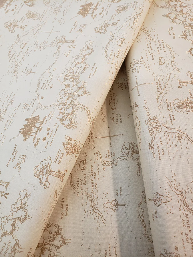 Winnie the Pooh fat quarter - map of adventures