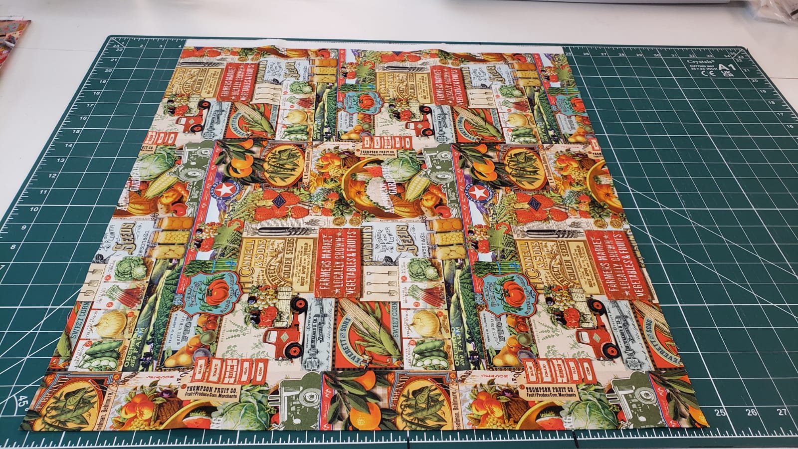 Cathe Holden Farm & Garden vintage fruit/vegetable montage fabric, junk journals