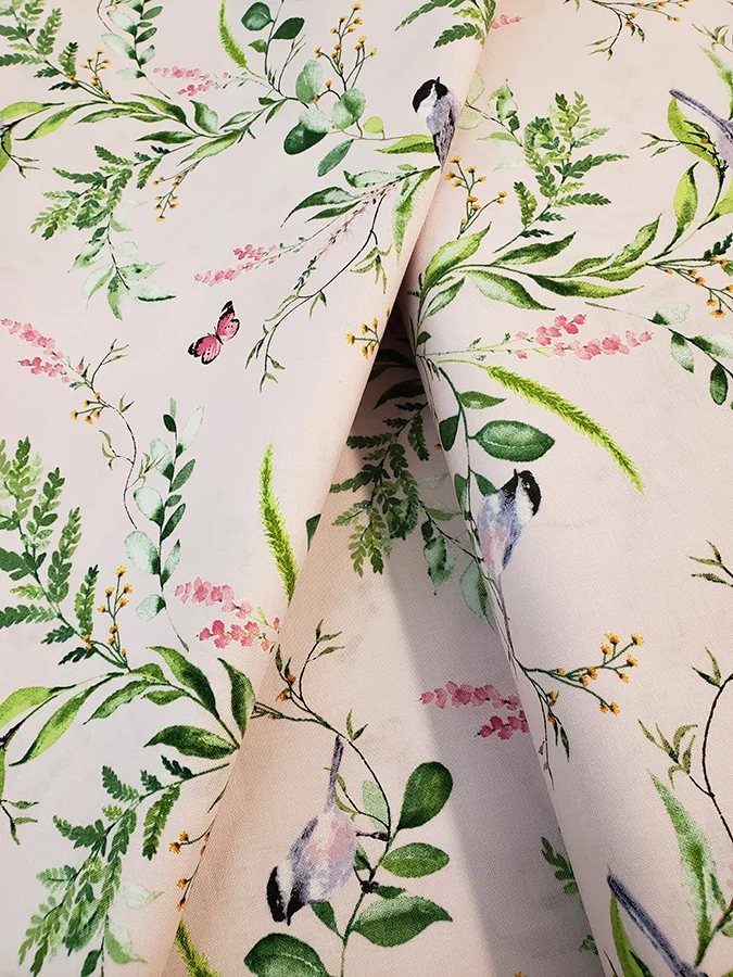 Junk Journal fat quarter - Pink florals, birds & butterflies