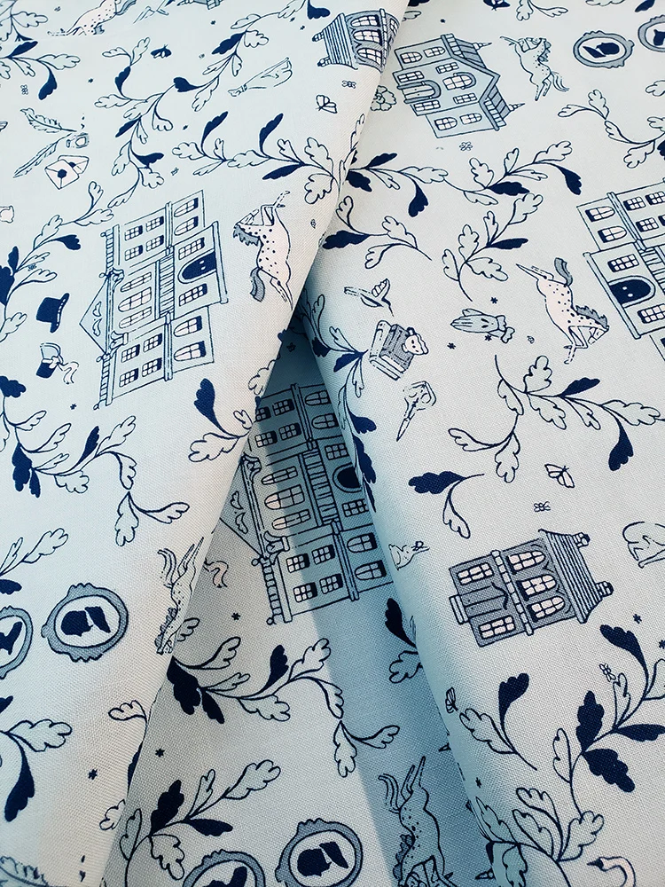 Jane Austen fat quarter 100% cotton- Pemberley blue