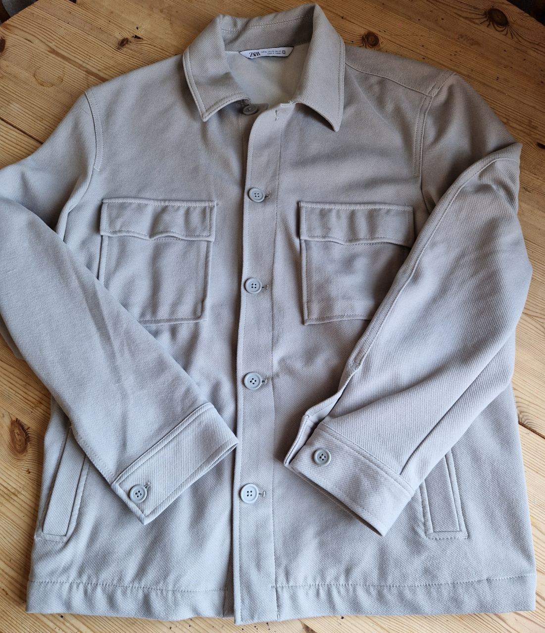 Men's Zara Overshirt XL Cream Spring Jacket 0706/430/916
