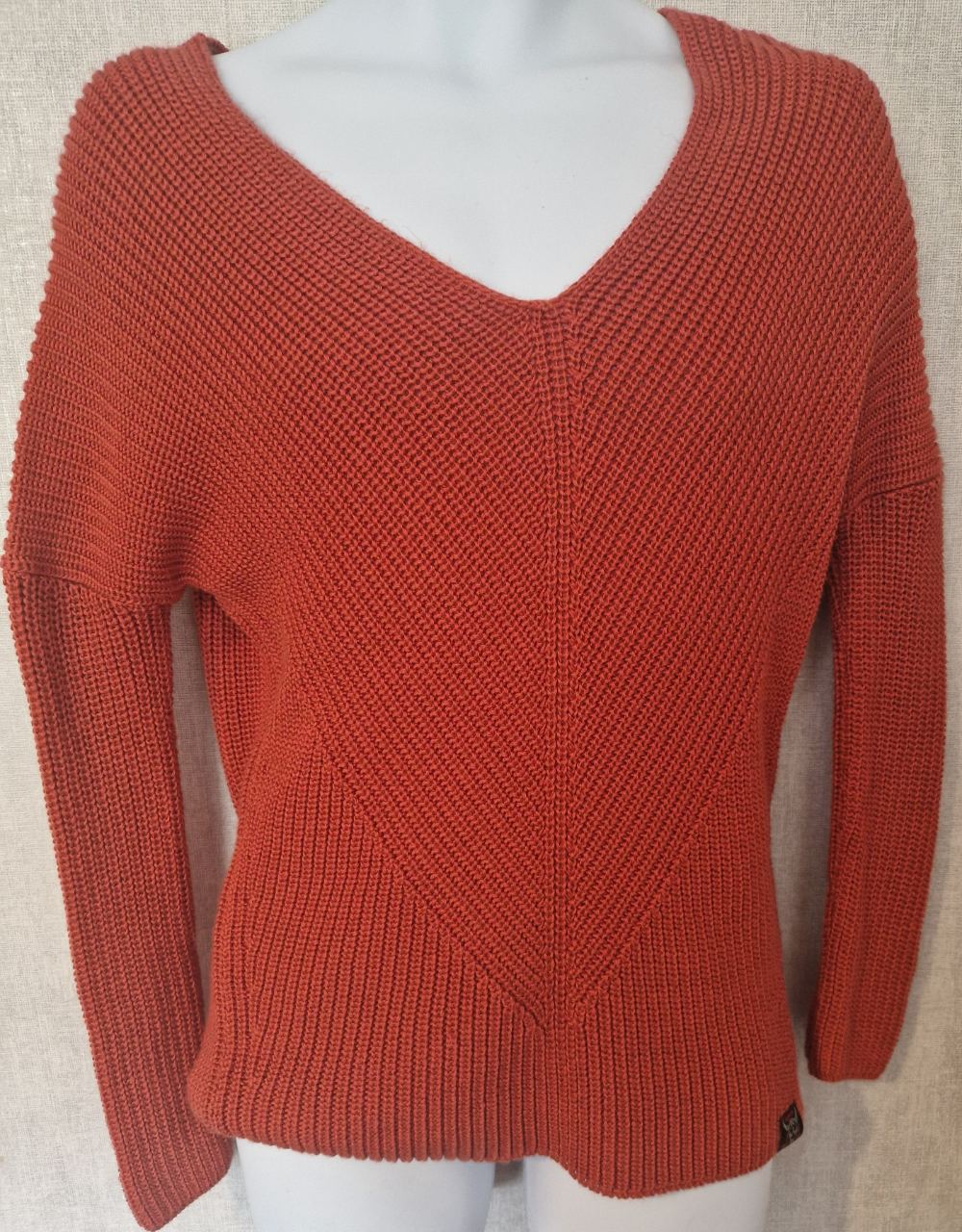 Women's Super Dry Heavy Knit Jumper Size 6 Orange
