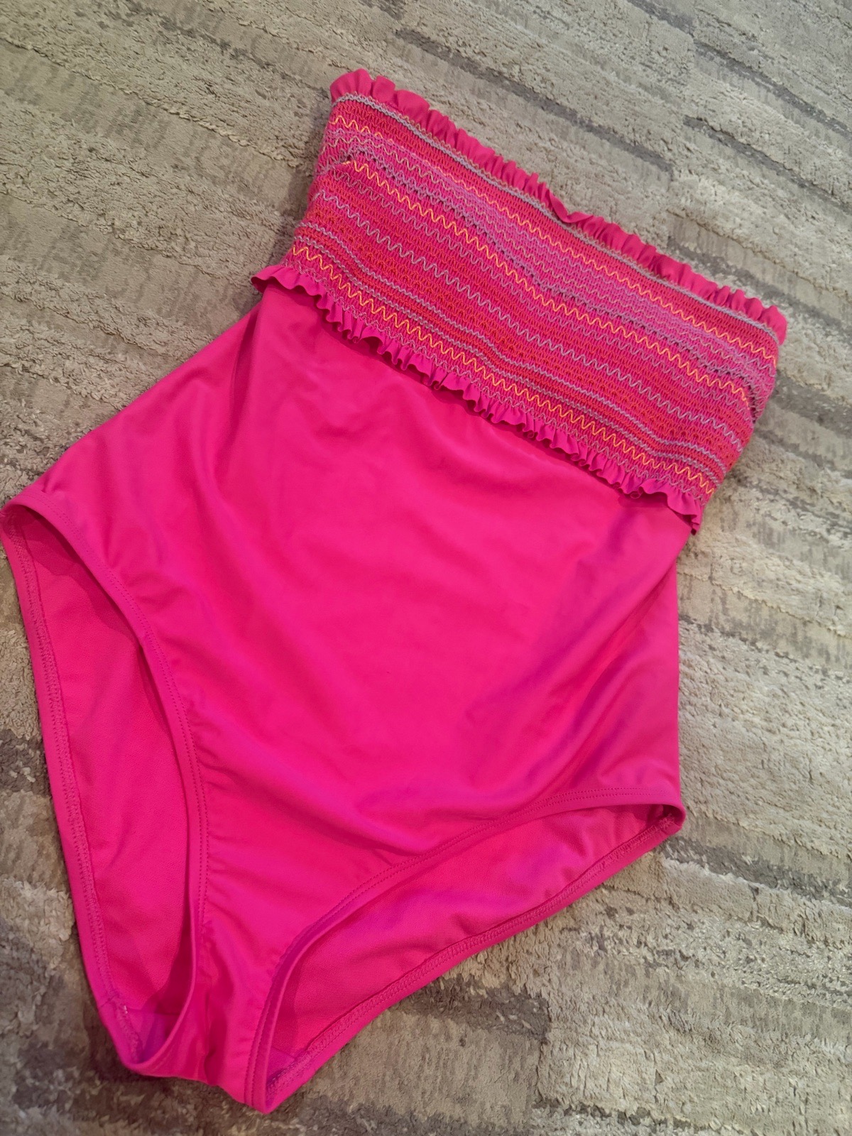 Pink Matalan Strapless Swimming Costume 12uk