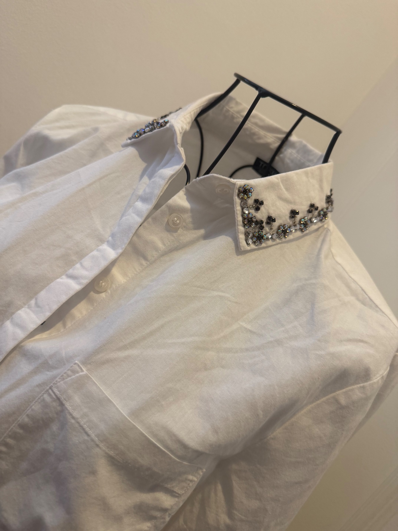 White Detailed Collar TopShop Shirt 8uk *new*