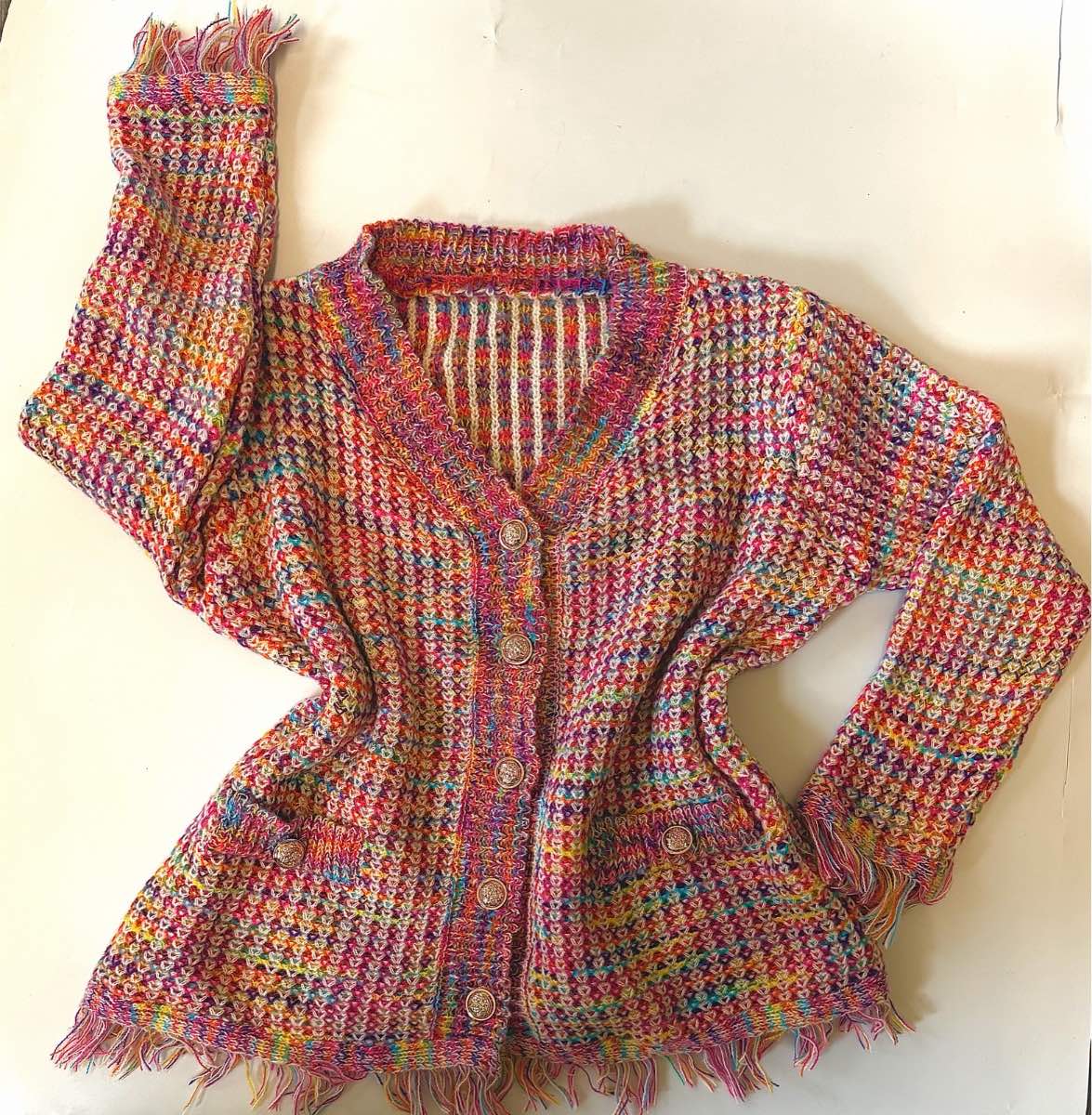Multi color knit cardigan