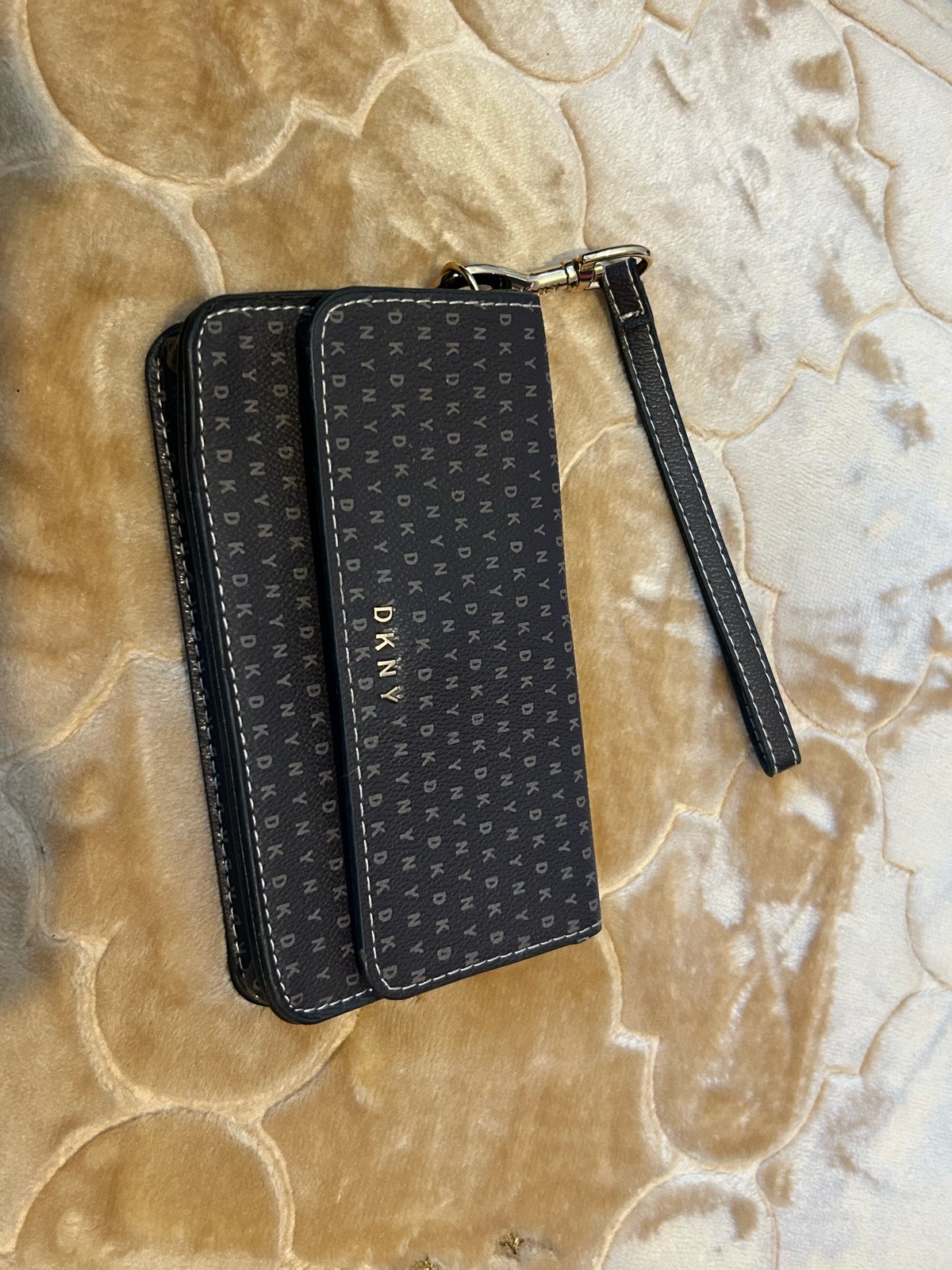 DKNY Monogram Flap Wristlet / Wallet