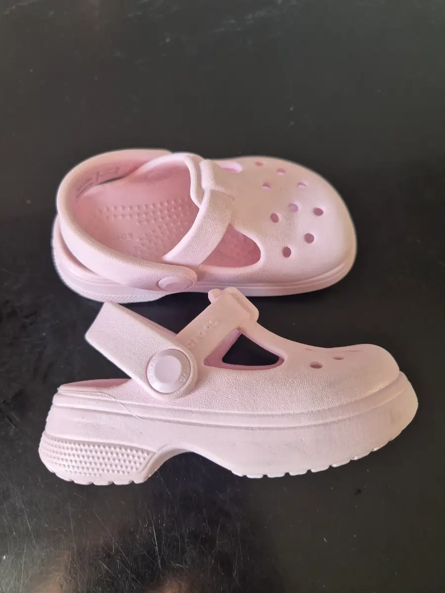 baby pink mary jane crocs