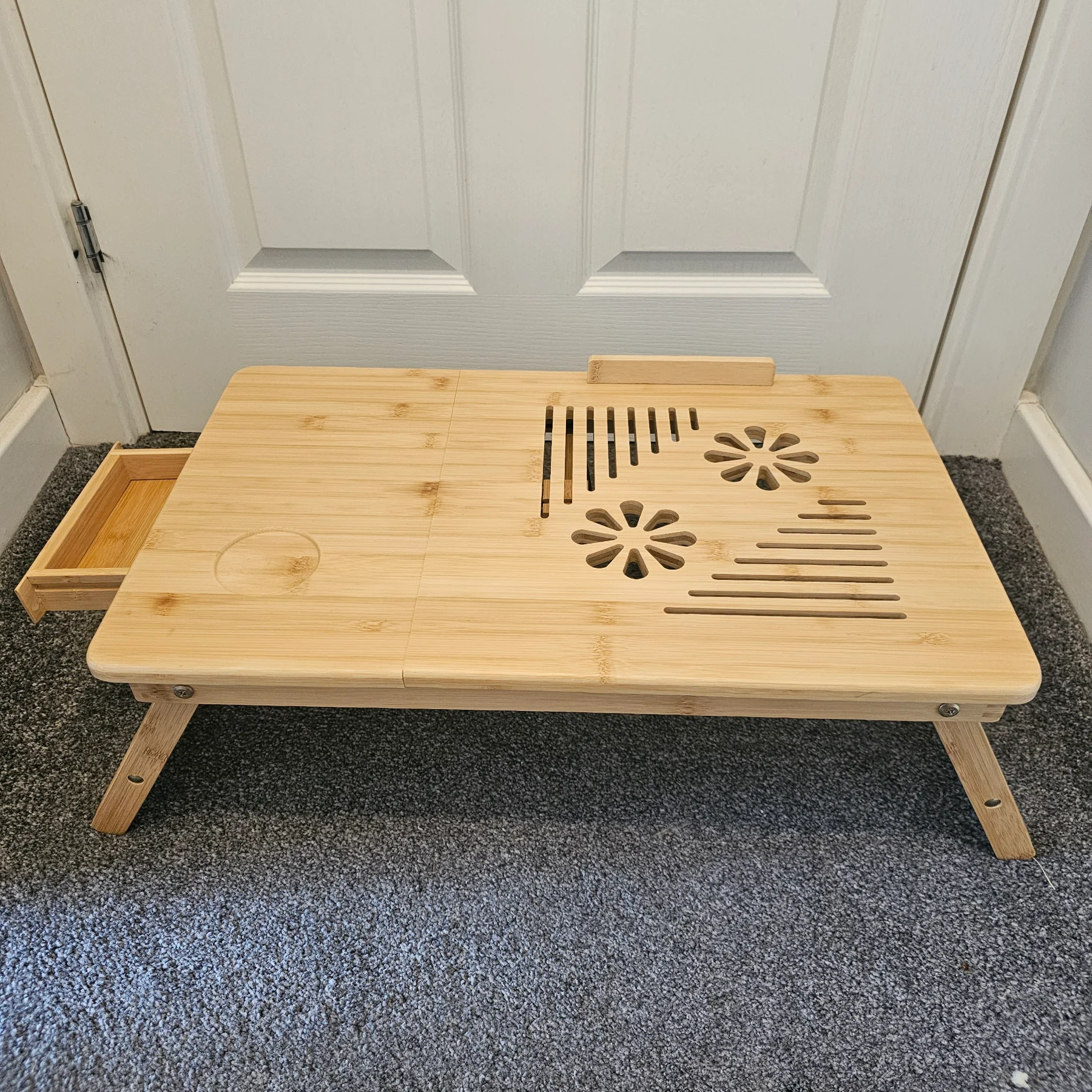 SONGMICS Bamboo Laptop Desk / Bed Tray – Adjustable, Folding Legs – LLD002