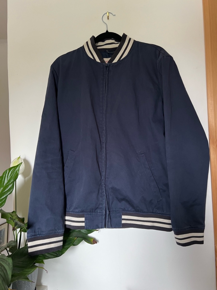 Retro Levi's Navy Blue Varsity Bomber Jacket