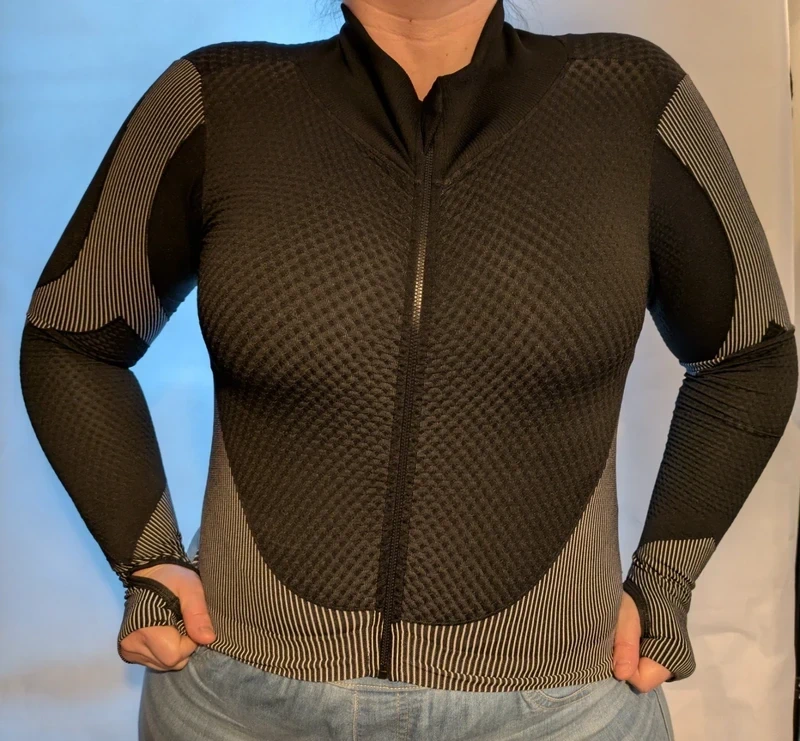 M17 Long Sleeve Gym Jacket Sportswear Large Black & Grey Size Large