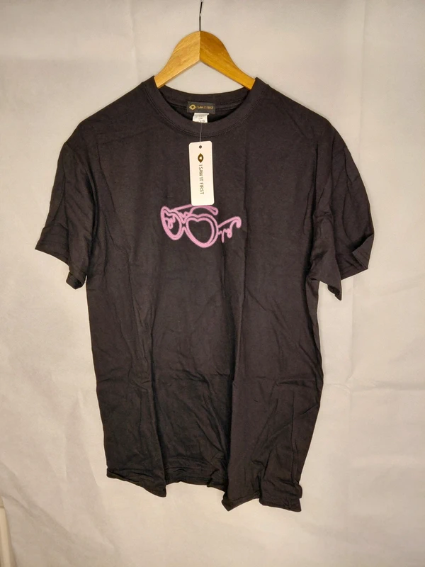 I Saw It First Love Island Neon Graphic Black T-Shirt Size Medium