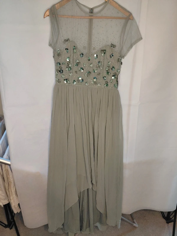 Little Mistress Long Green Dress Size 12