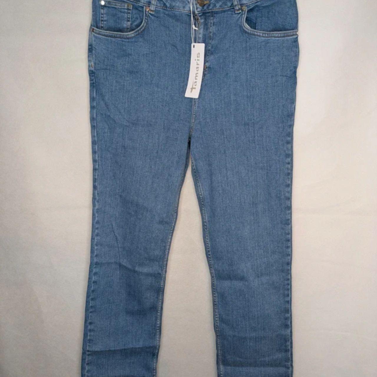 Womens Tamaris High Waisted Blue Jeans 44 Waist 30 Inside Leg