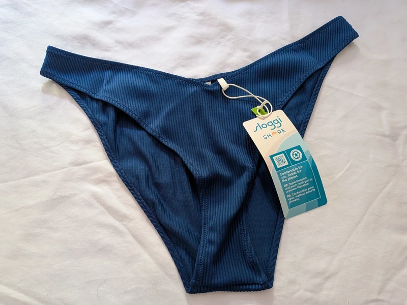 Sloggi Navy Blue Shore Dottyback Tanga Bikini Bottoms Twilight Size 20-22