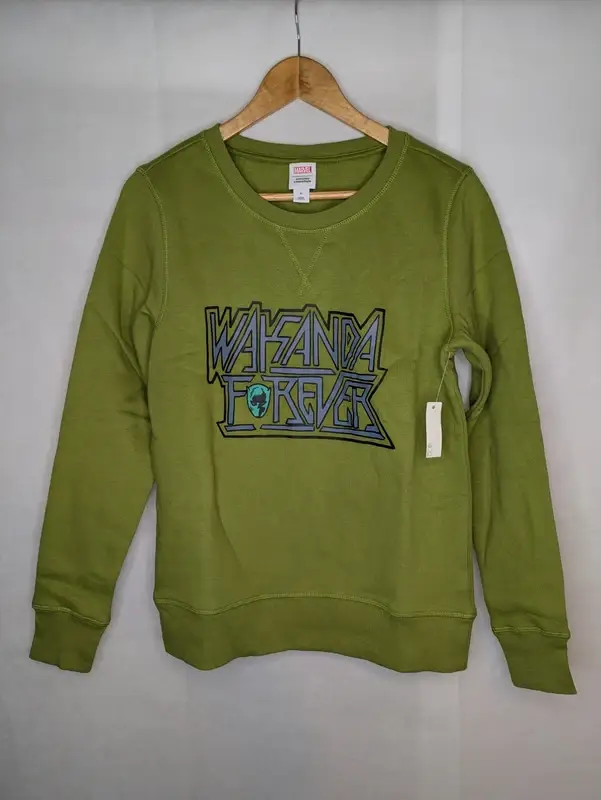 Womens Marvel Wakanda Forever Jumper Green Size XS