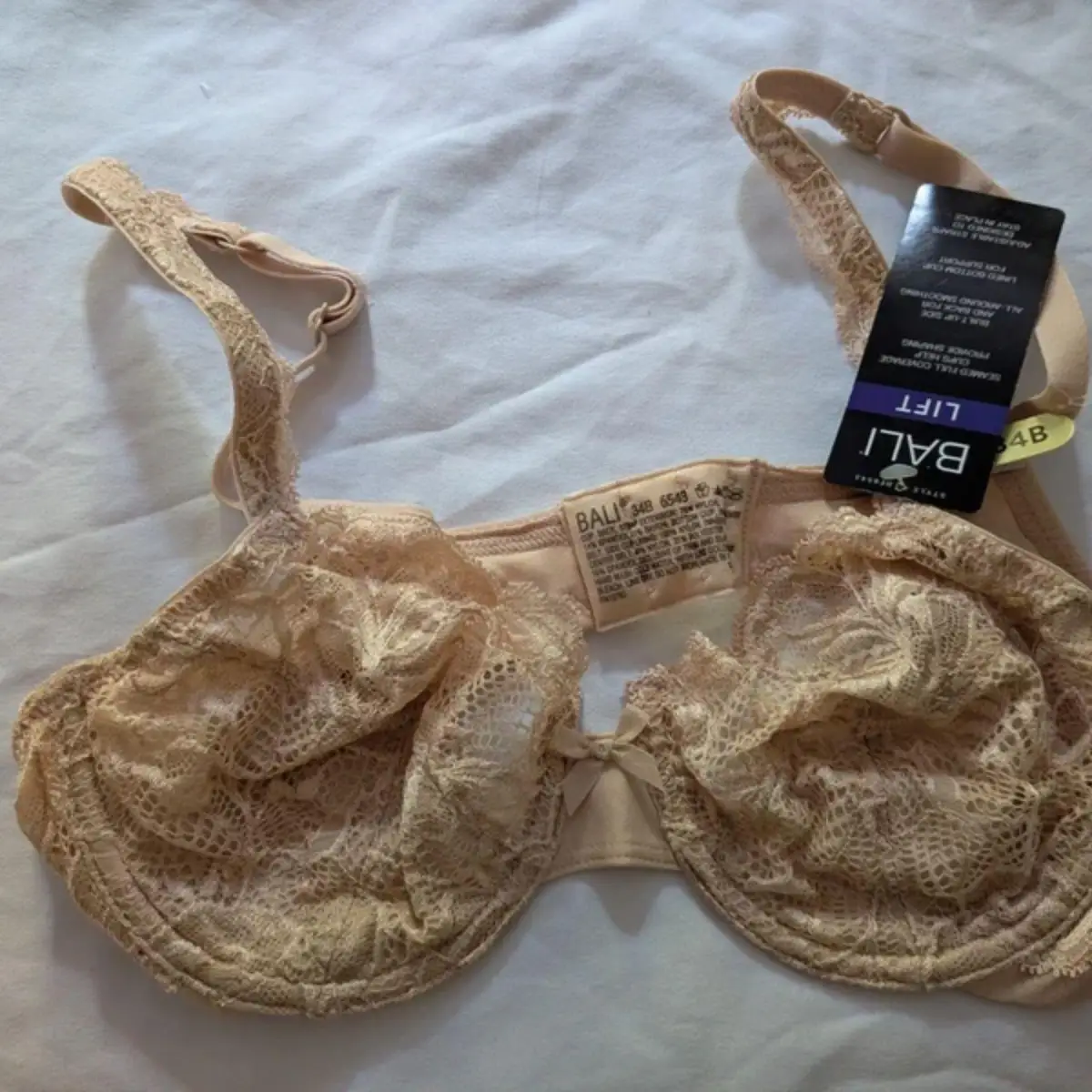 Bali Lift Lace Desire Non-Foam Underwire Bra Champagne Shimmer 34B