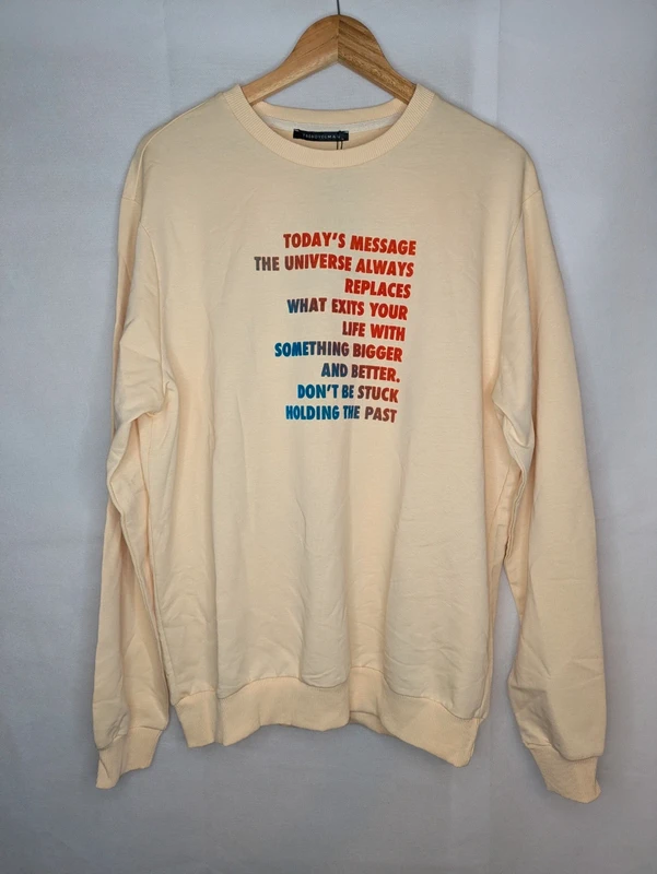 Trendyol Man Apricot Printed Quote Jumper Size XL