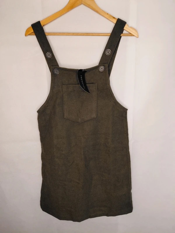 Trendyol Dark Green Stylish Dungarees Dress Size 6