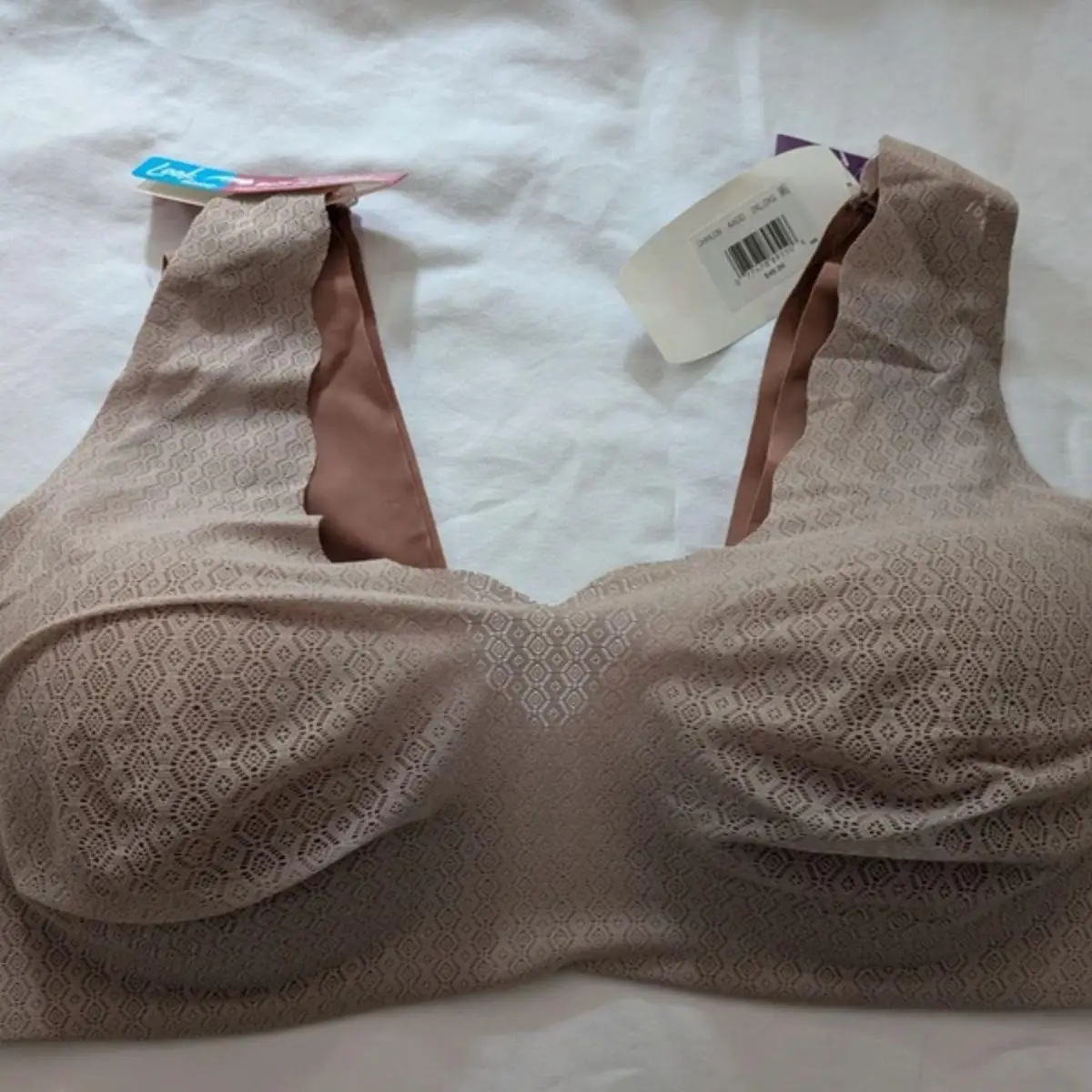 Hanes Wireless Seamless Ultra-Light Full-Coverage T-Shirt Bra Tan XXL