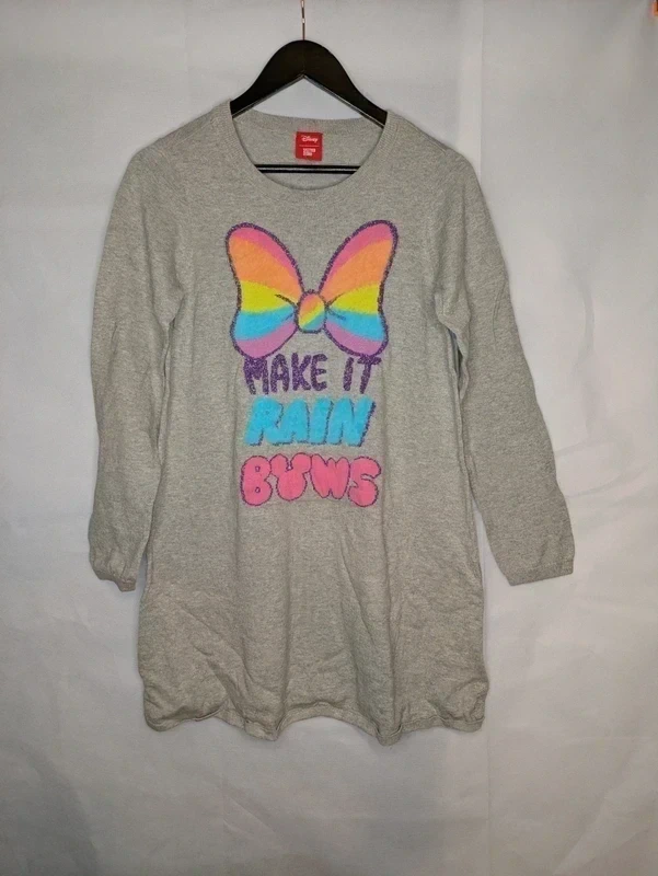 Girls Minnie Mouse Grey Printed Long Jumper Size Age 10