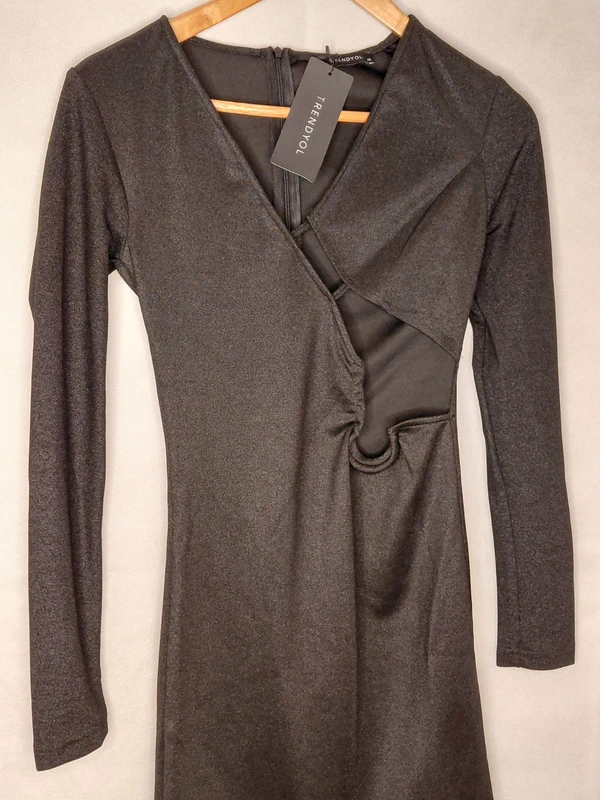 Trendyol Glittery Stylish Black Dress Size 12