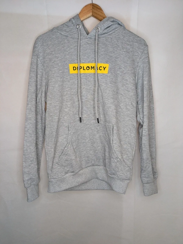 Trendyol Man Grey Diplomacy Hoodie Size Small