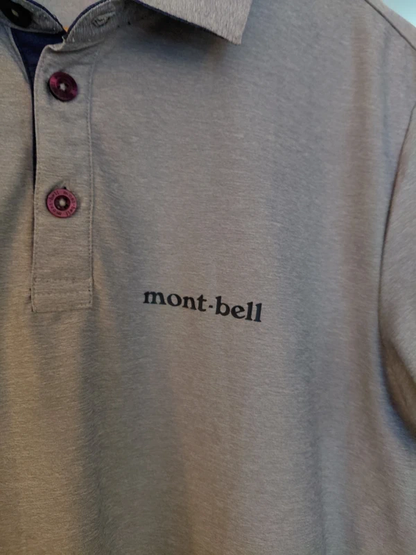 Montbell Grey Polo Shirt Size Large