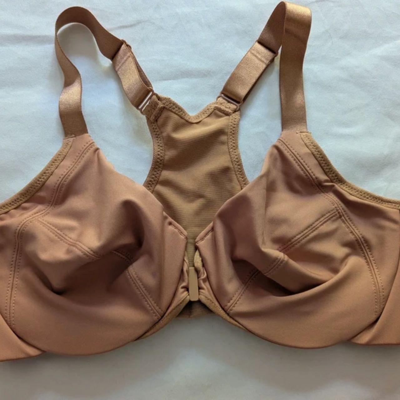 Glamorise Front-Closure Smoothing Wonderwire Underwire Bra Cafe Au Lait 34C