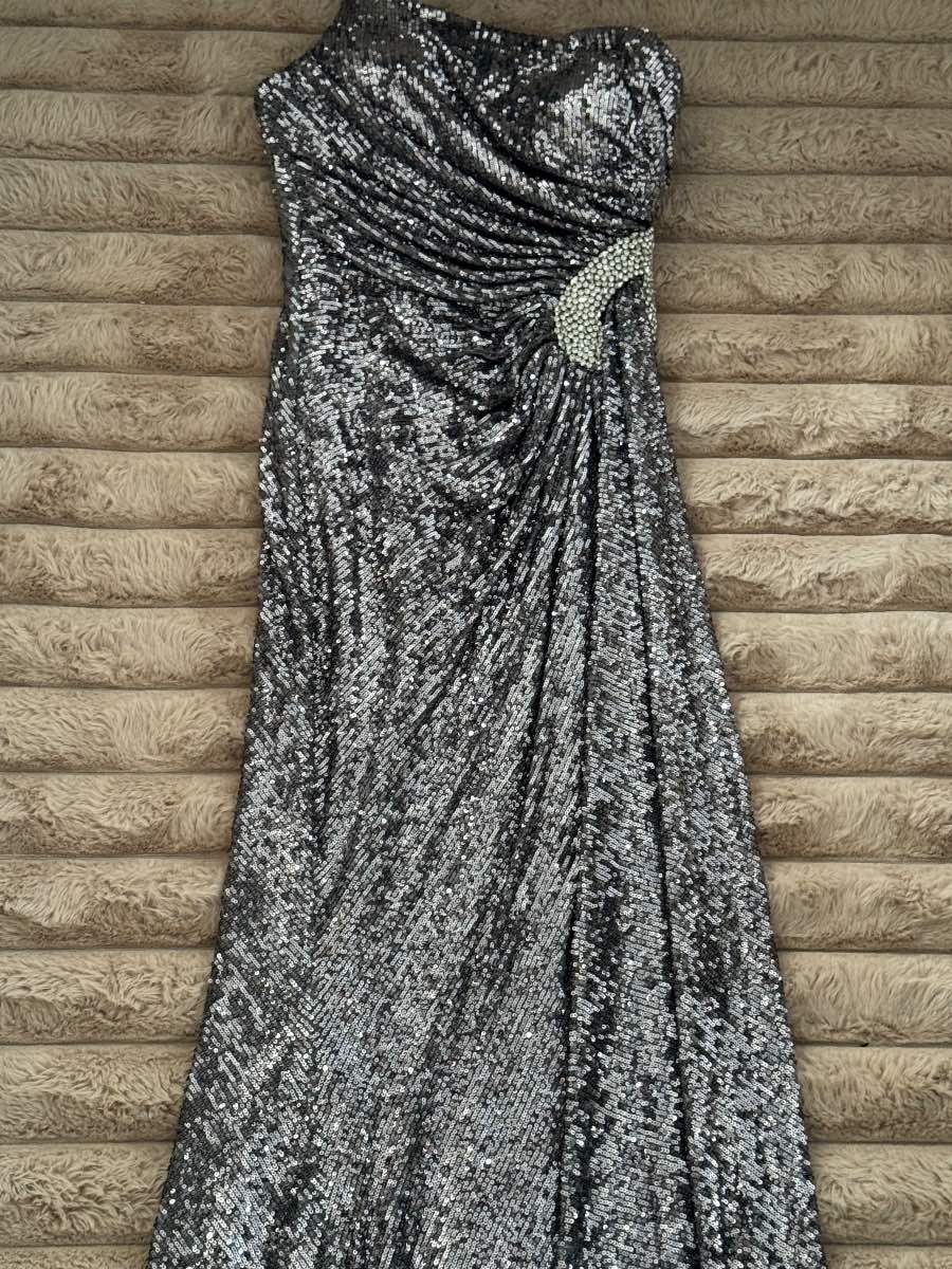 Silver sequin dress