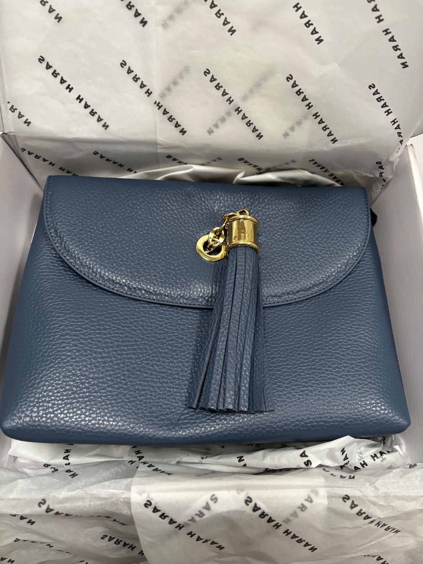 Sarah Haran Ivy Leather Handbag with Tassle